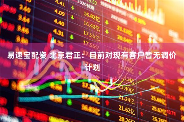 易速宝配资 北京君正：目前对现有客户暂无调价计划